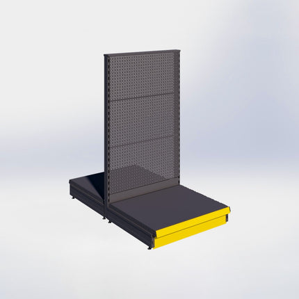 Middenstelling perforatie - H140 x B80 x D67 cm - 1 niveau - Antraciet