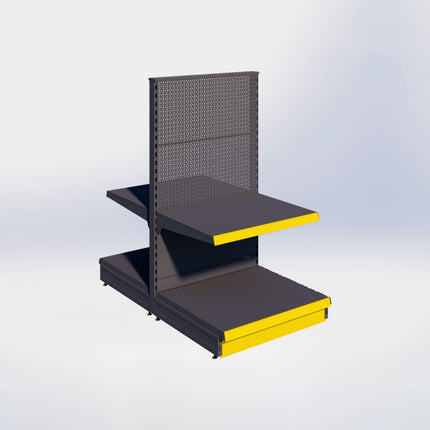 Middenstelling perforatie - H140 x B80 x D67 cm - 2 niveaus - Antraciet