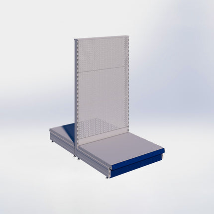 Middenstelling perforatie - H140 x B80 x D67 cm - 1 niveau - Grijs