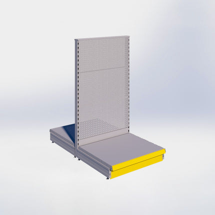 Middenstelling perforatie - H140 x B80 x D67 cm - 1 niveau - Grijs