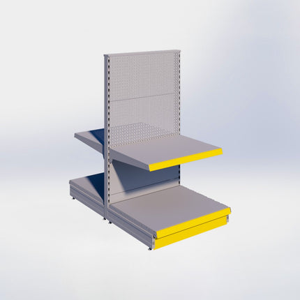 Middenstelling perforatie - H140 x B80 x D67 cm - 2 niveaus - Grijs