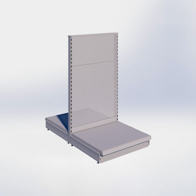 Middenstelling perforatie - H140 x B80 x D67 cm - 1 niveau - Grijs