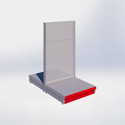 Middenstelling perforatie - H140 x B80 x D67 cm - 1 niveau - Grijs