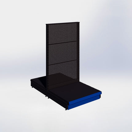 Middenstelling perforatie - H140 x B80 x D67 cm - 1 niveau - Zwart