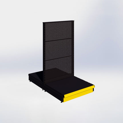 Middenstelling perforatie - H140 x B80 x D67 cm - 1 niveau - Zwart