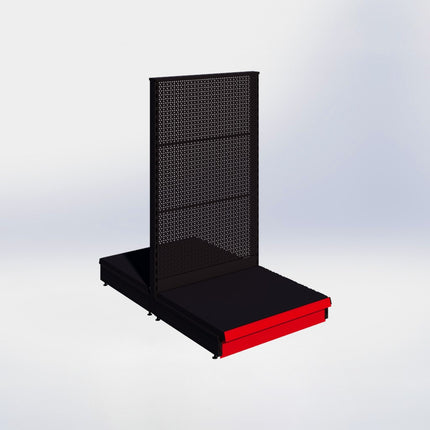 Middenstelling perforatie - H140 x B80 x D67 cm - 1 niveau - Zwart