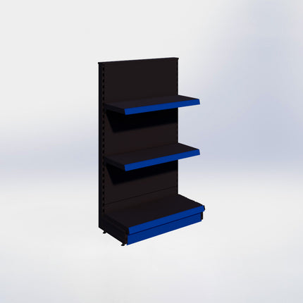 Kopstelling - H140 x B80 x D37 cm - 3 niveaus - Zwart