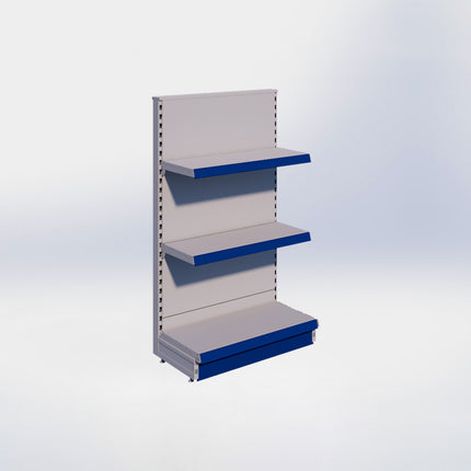 Kopstelling - H140 x B80 x D37 cm - 3 niveaus - Grijs