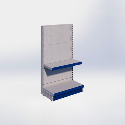 Kopstelling perforatie - H140 x B80 x D37 cm - 2 niveaus - Grijs