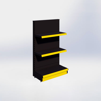 Kopstelling - H140 x B80 x D37 cm - 3 niveaus - Zwart