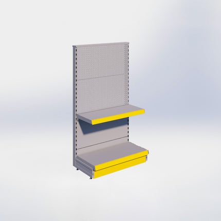 Kopstelling perforatie - H140 x B80 x D37 cm - 2 niveaus - Grijs