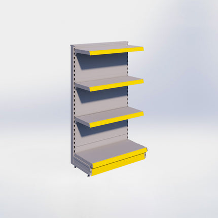 Kopstelling - H140 x B80 x D37 cm - 4 niveaus - Grijs