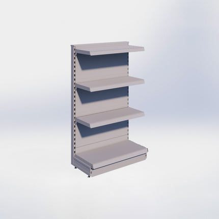 Kopstelling - H140 x B80 x D37 cm - 4 niveaus - Grijs