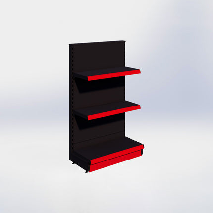 Kopstelling - H140 x B80 x D37 cm - 3 niveaus - Zwart