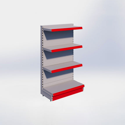 Kopstelling - H140 x B80 x D37 cm - 4 niveaus - Grijs