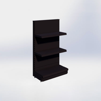 Kopstelling - H140 x B80 x D37 cm - 3 niveaus - Zwart