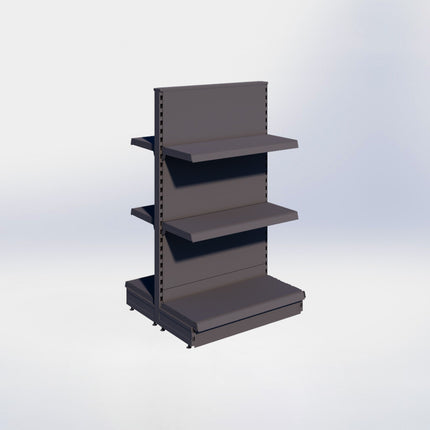 Middenstelling - H140 x B80 x D37 cm - 3 niveaus - Antraciet