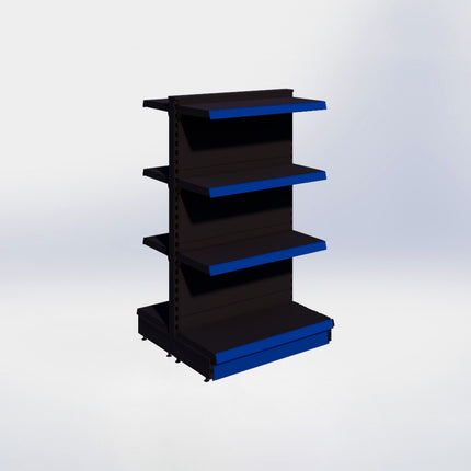 Middenstelling - H140 x B80 x D37 cm - 4 niveaus - Zwart