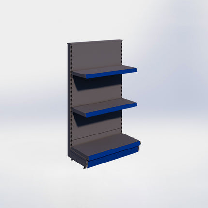 Kopstelling - H140 x B80 x D37 cm - 3 niveaus - Antraciet