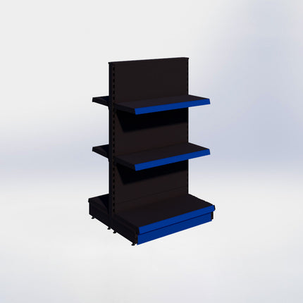 Middenstelling - H140 x B80 x D37 cm - 3 niveaus - Zwart