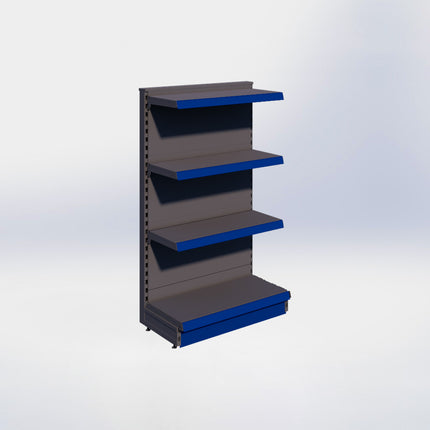 Kopstelling - H140 x B80 x D37 cm - 4 niveaus - Antraciet