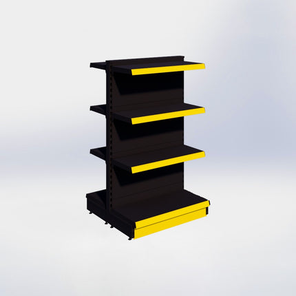 Middenstelling - H140 x B80 x D37 cm - 4 niveaus - Zwart