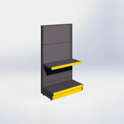 Kopstelling perforatie - H140 x B80 x D37 cm - 2 niveaus - Antraciet