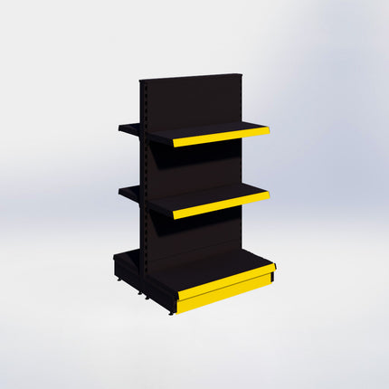 Middenstelling - H140 x B80 x D37 cm - 3 niveaus - Zwart