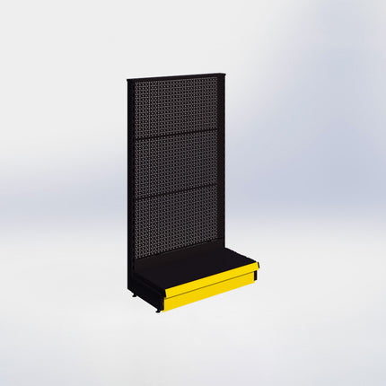 Kopstelling perforatie - H140 x B80 x D37 cm - 1 niveau - Zwart