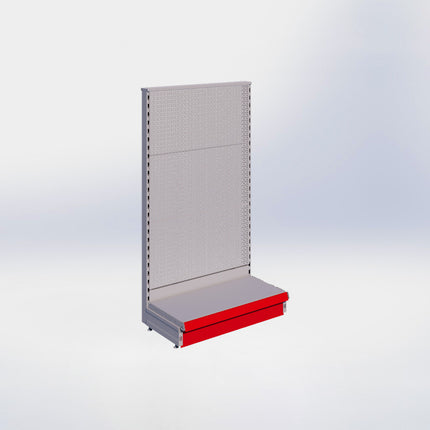 Kopstelling perforatie - H140 x B80 x D37 cm - 1 niveau - Grijs