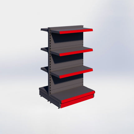 Middenstelling - H140 x B80 x D37 cm - 4 niveaus - Antraciet