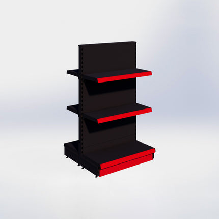 Middenstelling - H140 x B80 x D37 cm - 3 niveaus - Zwart