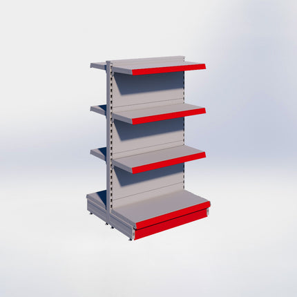Middenstelling - H140 x B80 x D37 cm - 4 niveaus - Grijs