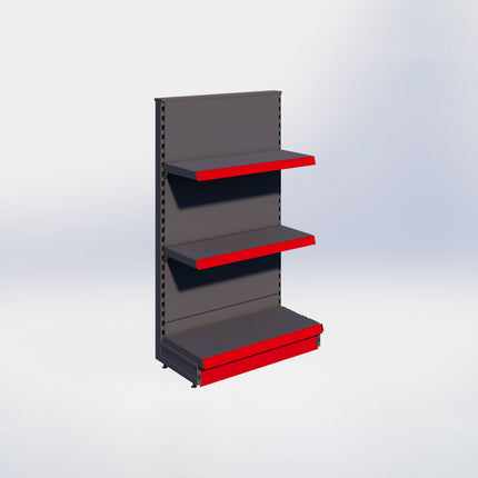 Kopstelling - H140 x B80 x D37 cm - 3 niveaus - Antraciet