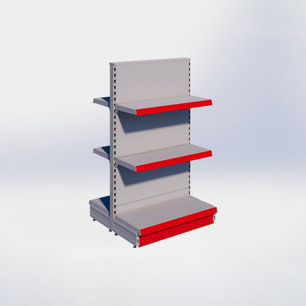 Middenstelling - H140 x B80 x D37 cm - 3 niveaus - Grijs