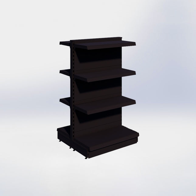 Middenstelling - H140 x B80 x D37 cm - 4 niveaus - Zwart