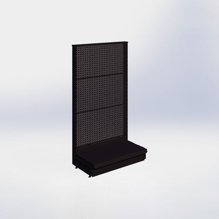 Kopstelling perforatie - H140 x B80 x D37 cm - 1 niveau - Zwart