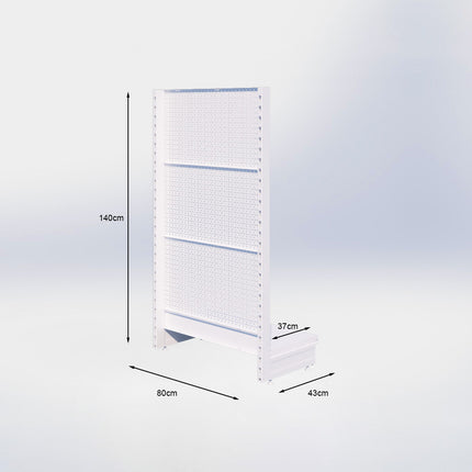 Kopstelling perforatie - H140 x B80 x D37 cm - 1 niveau - Grijs