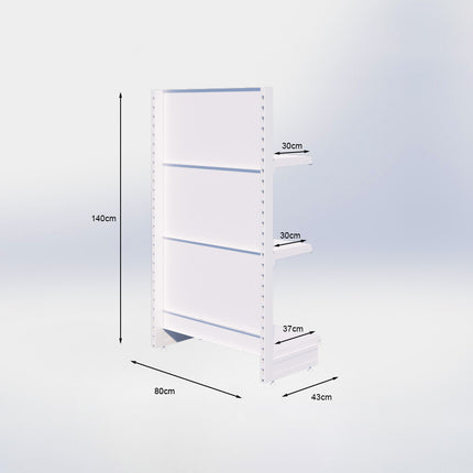Kopstelling - H140 x B80 x D37 cm - 3 niveaus - Grijs