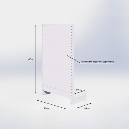 Kopstelling perforatie - H140 x B80 x D37 cm - 1 niveau - Grijs