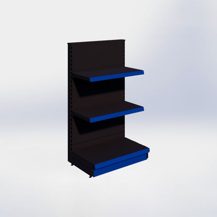 Kopstelling - H140 x B80 x D47 cm - 3 niveaus - Zwart