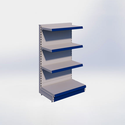 Kopstelling - H140 x B80 x D47 cm - 4 niveaus - Grijs