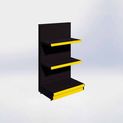 Kopstelling - H140 x B80 x D47 cm - 3 niveaus - Zwart