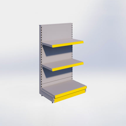 Kopstelling - H140 x B80 x D47 cm - 3 niveaus - Grijs