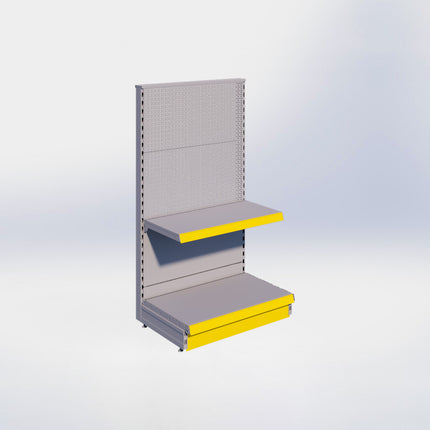 Kopstelling perforatie - H140 x B80 x D47 cm - 2 niveaus - Grijs