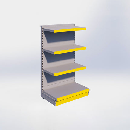 Kopstelling - H140 x B80 x D47 cm - 4 niveaus - Grijs