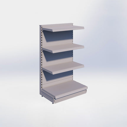 Kopstelling - H140 x B80 x D47 cm - 4 niveaus - Grijs