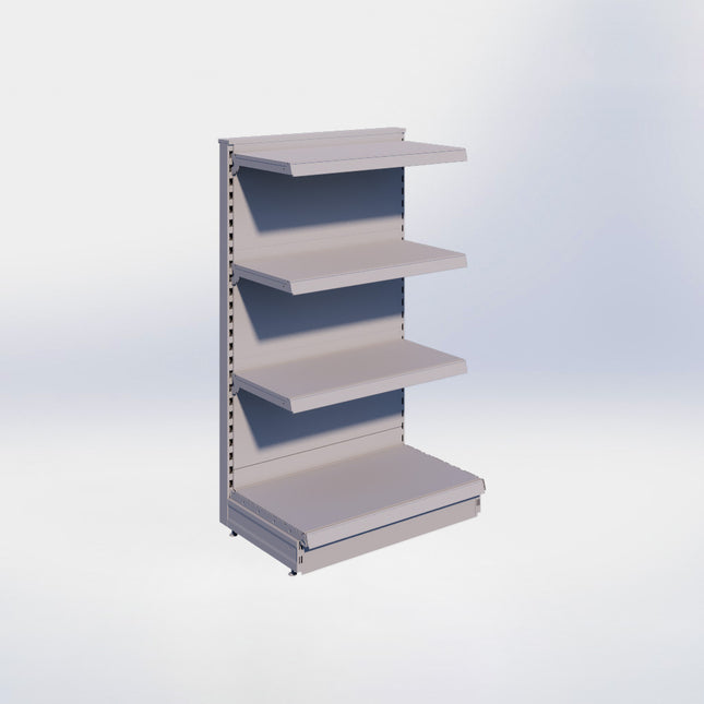 Kopstelling - H140 x B80 x D47 cm - 4 niveaus - Grijs