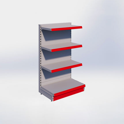 Kopstelling - H140 x B80 x D47 cm - 4 niveaus - Grijs