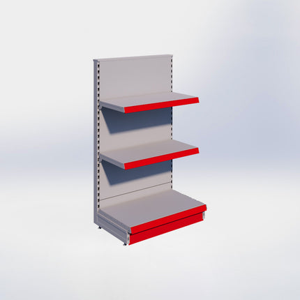 Kopstelling - H140 x B80 x D47 cm - 3 niveaus - Grijs